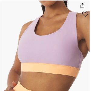 WeWoreWhat Large Scoop Bra Top Brushed Poly, Fair Orchid Peach Cobbler